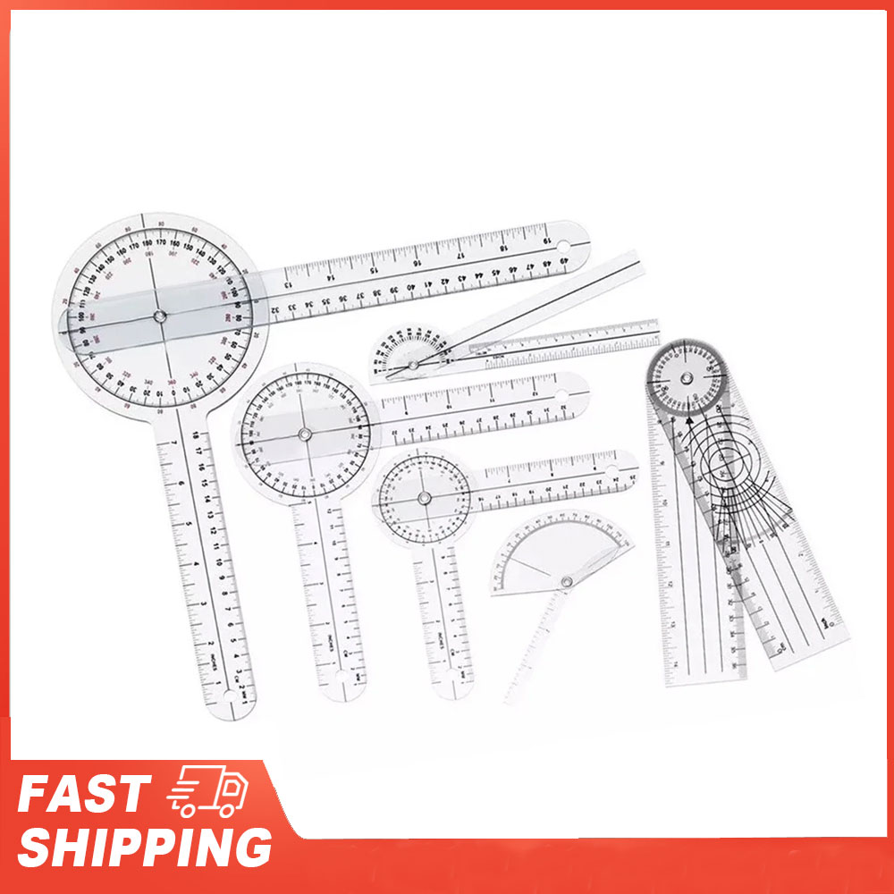 Ruler Set Transparent - 6 個の医療用ゴニオメーターセット PVC 透明なクリアスケール耐摩耗性角度定規整形外科用