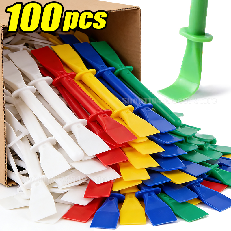 Glue Stick Pack - 接着剤スプレッダー接着剤ブラシ 5/100 個ハンドヘルド DIY アートクラフト絵画スクレーパーポータブル革接着ツール接着剤塗布スティック