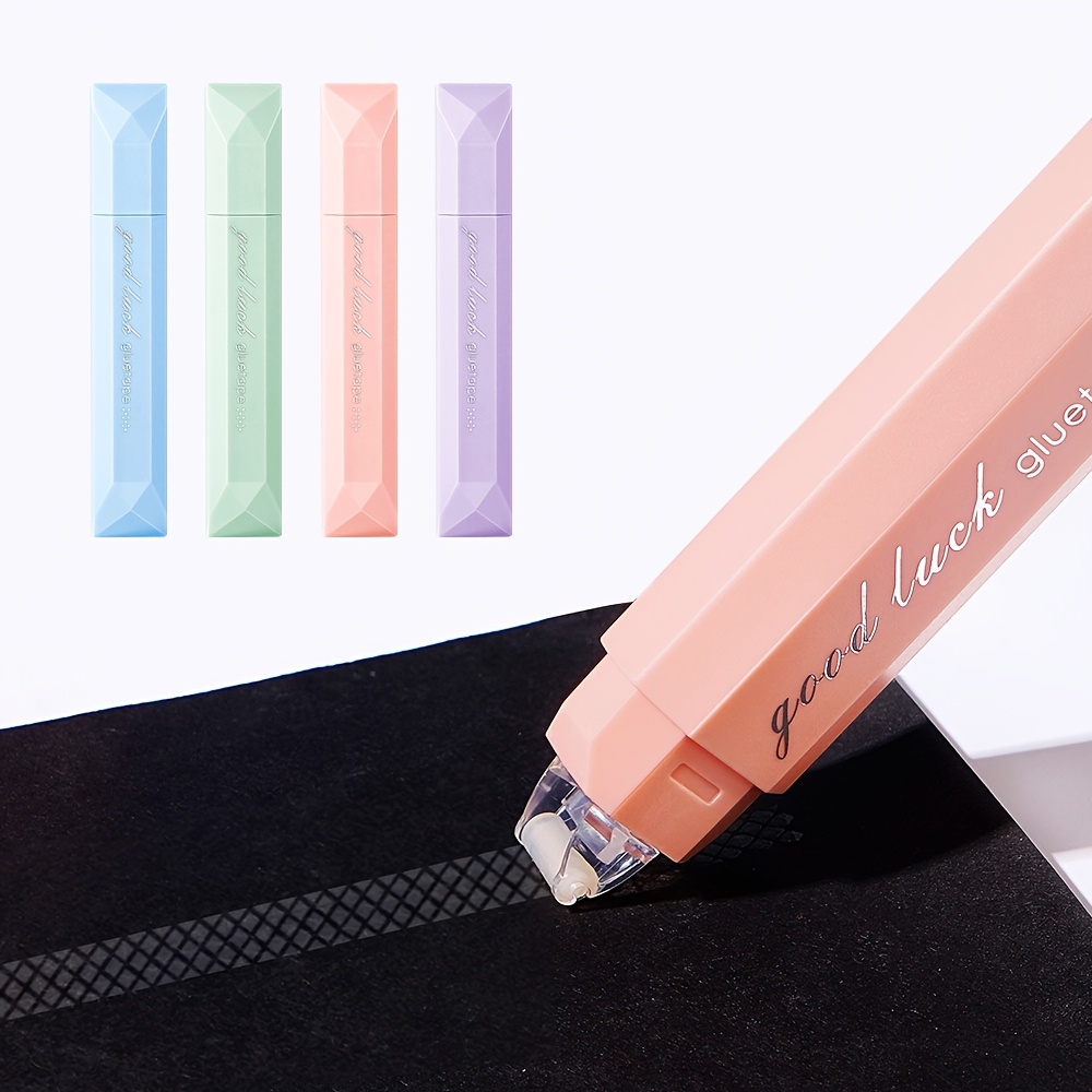 Glue Stick Pack - 4本入り回転式両面ドットグルーペンテープ、跡が残らない接着剤、スクラップブッキング、オフィス用品、手作り日記＆アートプロジェクト用