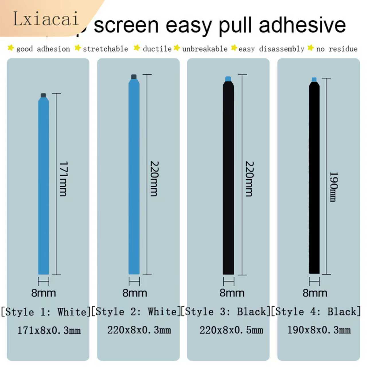Glue Stick Pack - 簡単に引っ張る接着剤ラップトップ画面 LCD テープディスプレイアセンブリ改修両面粘着携帯電話修理肥厚 0.5 ミリメートル