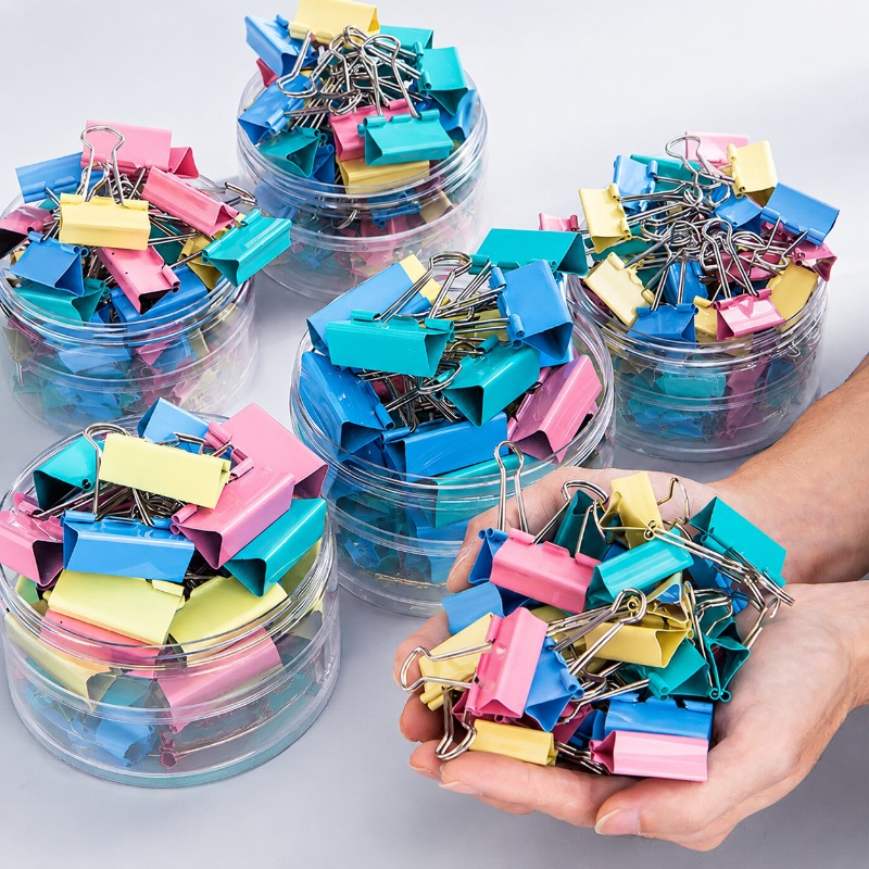 40個入り/セット 長いカラフルな金属製バインダークリップ、 - Office Stationery And Supply のレビューと価格
