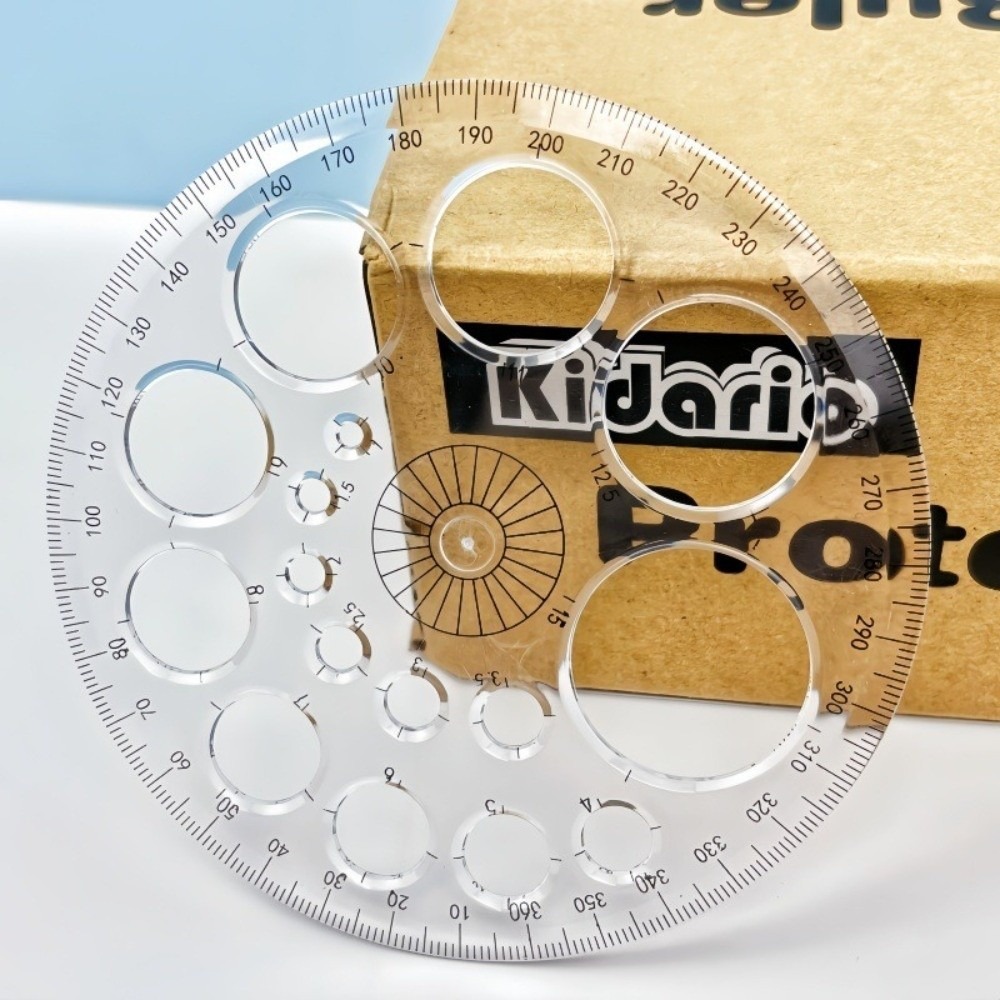 円形スケールプラスチック定規テンプレート測定円描画ツール36 - Ruler Set Transparent のレビューと価格