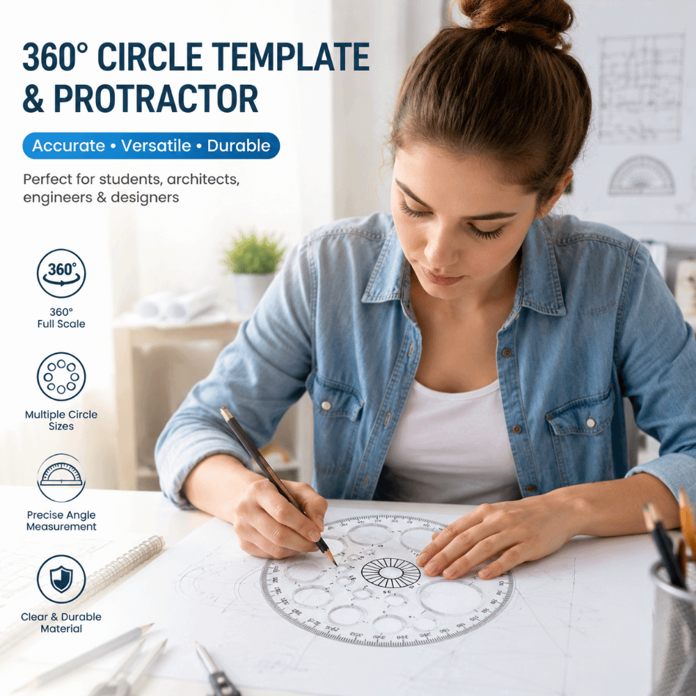 円形スケールプラスチック定規テンプレート測定円描画ツール36 - Ruler Set Transparent のレビューと価格