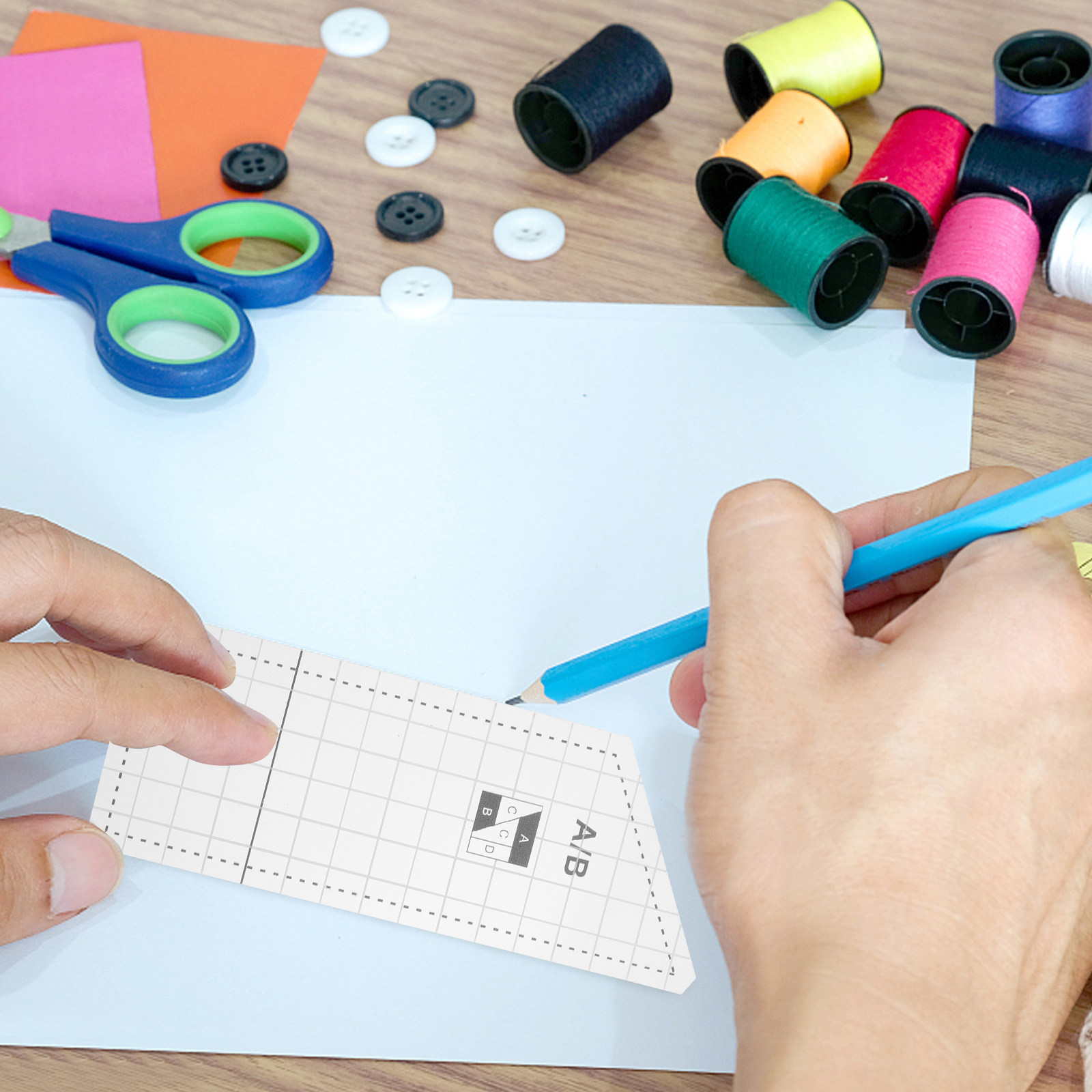 1セット。DIY用の透明キルティングテンプレート、パッチワー - Ruler Set Transparent のレビューと価格