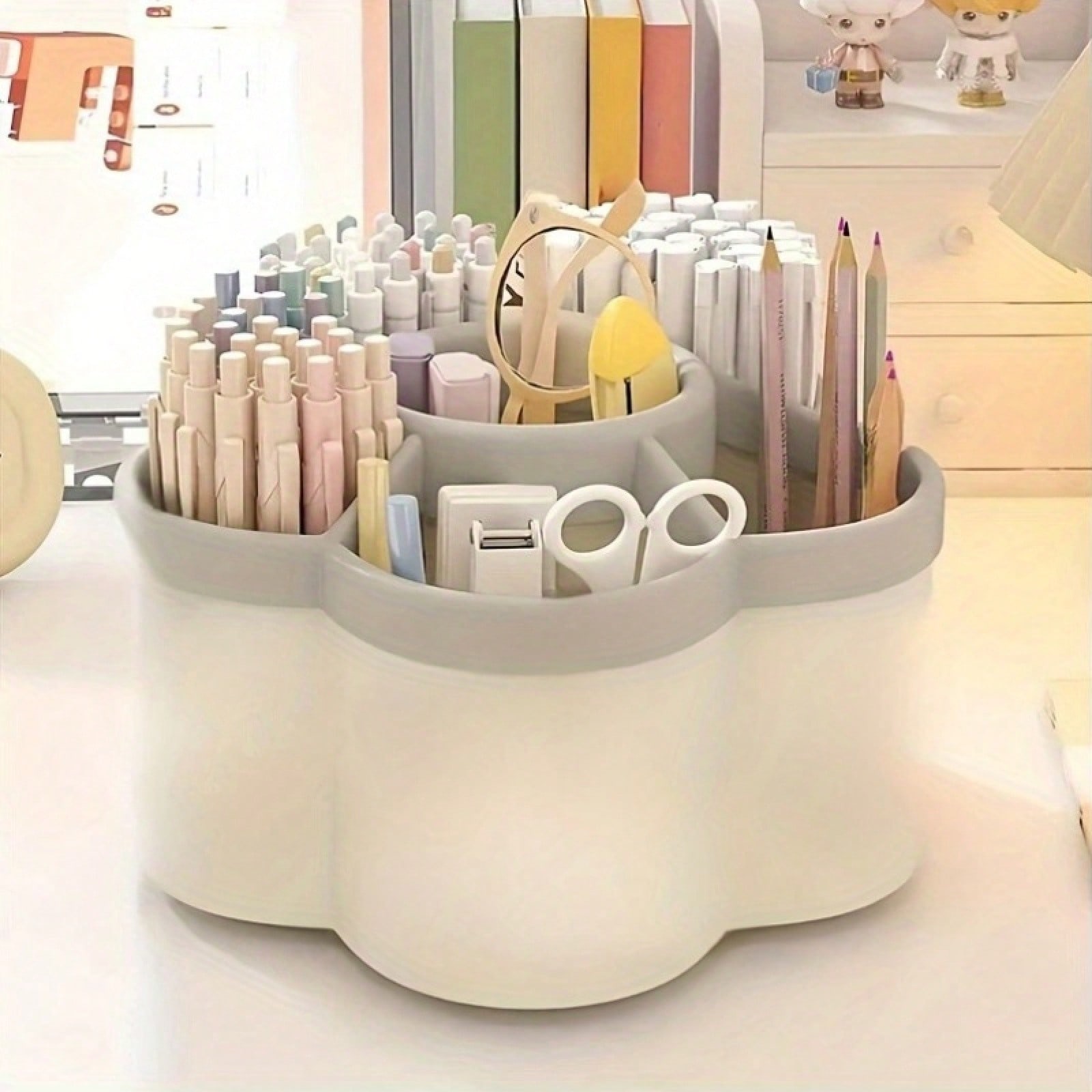 360度回転式の卓上収納ボックス。メイクブラシとペン立ての組 - Ideal Stationery & Office Supply のレビューと価格