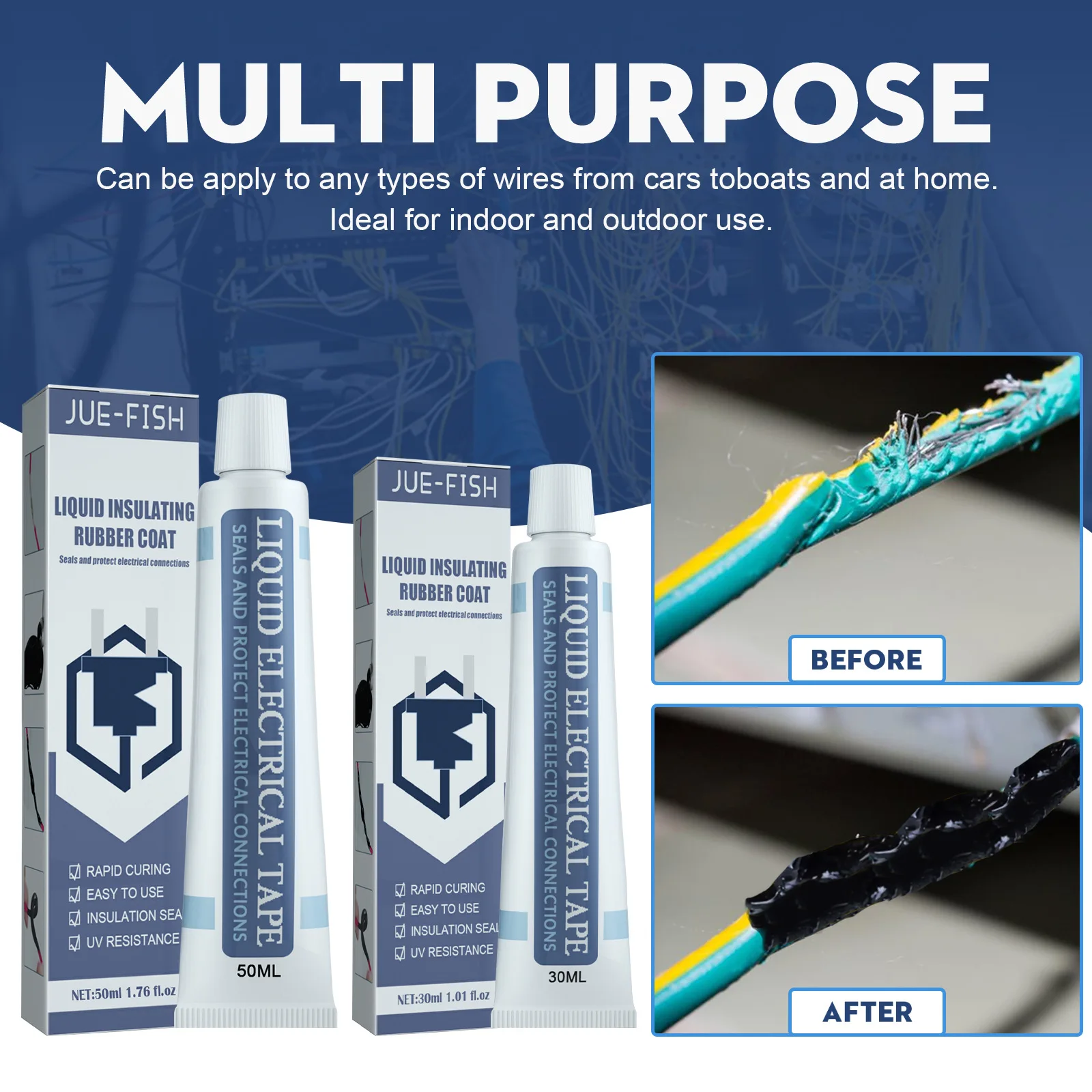 30/50 ミリリットル液体絶縁テープ修理ゴム電線ケーブルコ - Glue Stick Pack のレビューと価格