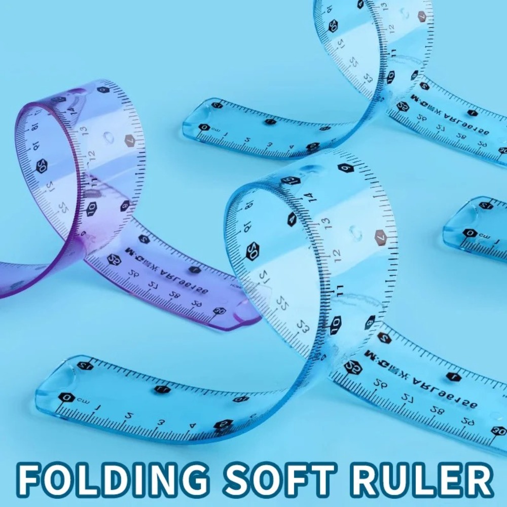 1/3個入り透明ソフト定規、柔軟な耐衝撃性ストレートエッジ、 - Ruler Set Transparent のレビューと価格