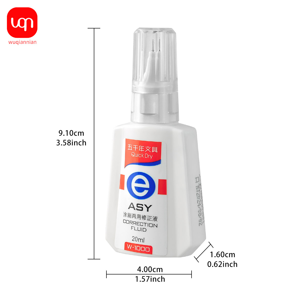 WQN 速乾修正液、20ml、白、塗りやすい、乾燥時間を短縮 - Correction Fluid White のレビューと価格