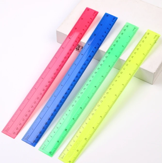 透明なプラスチック製のストレート定規,カワイイ文房具,学校の - Ruler Set Transparent のレビューと価格