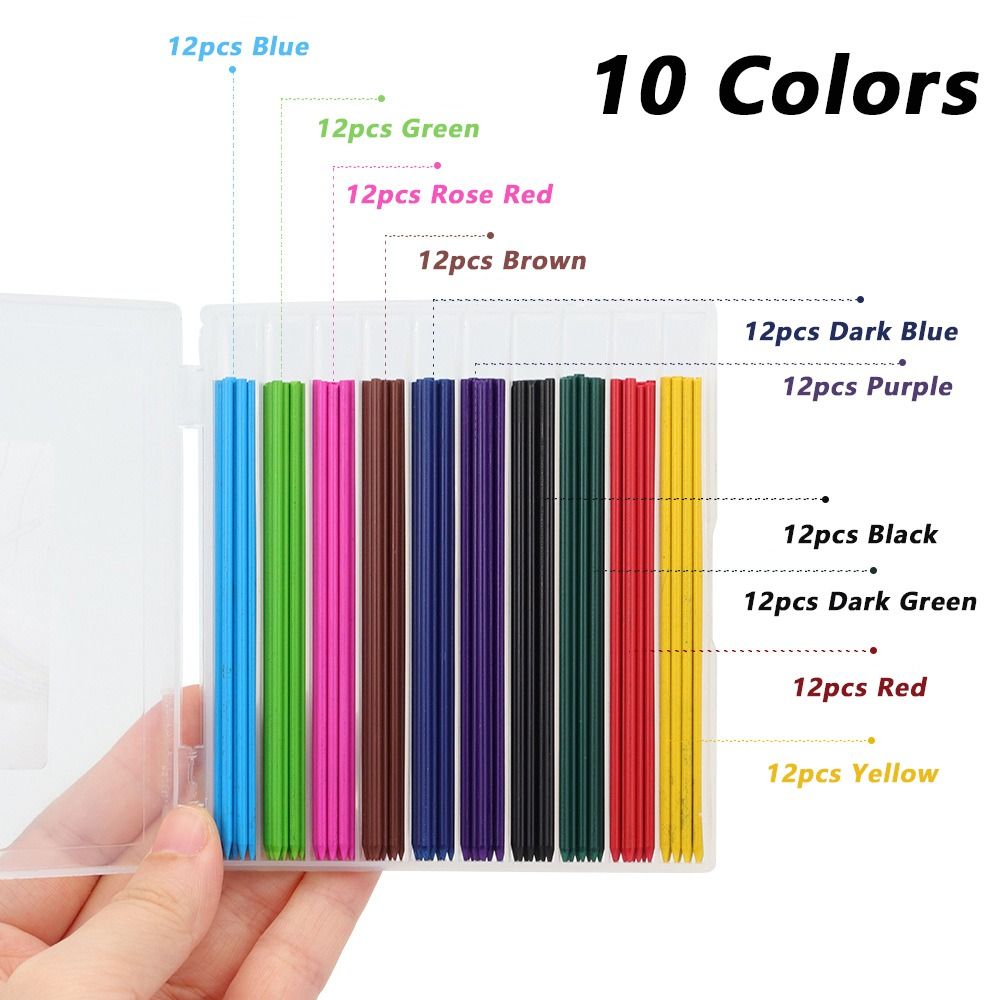 120 個 2.0 ミリメートル鉛鉛筆リフィル 10 色アー - Mechanical Pencil Lead のレビューと価格