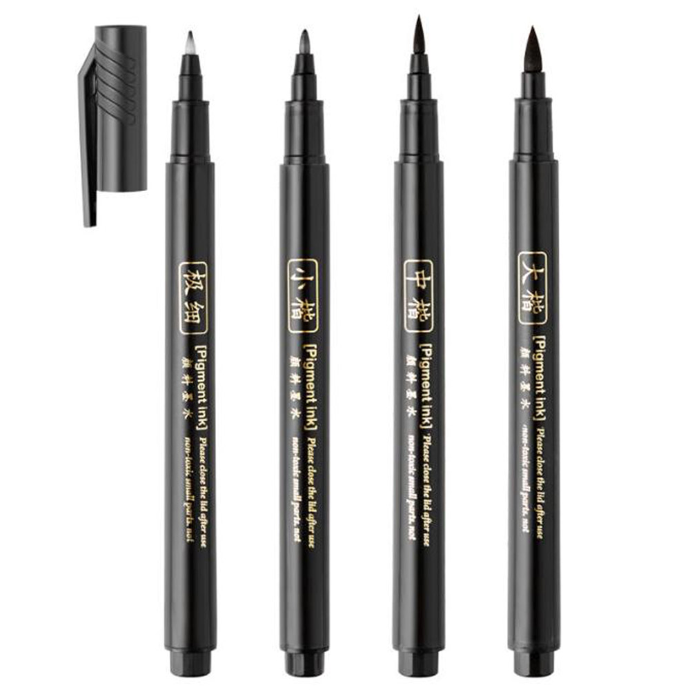 4pc ブラシペン書道ペン中国語単語学習文具学生アート描画マ - Stationery Warehouse のレビューと価格