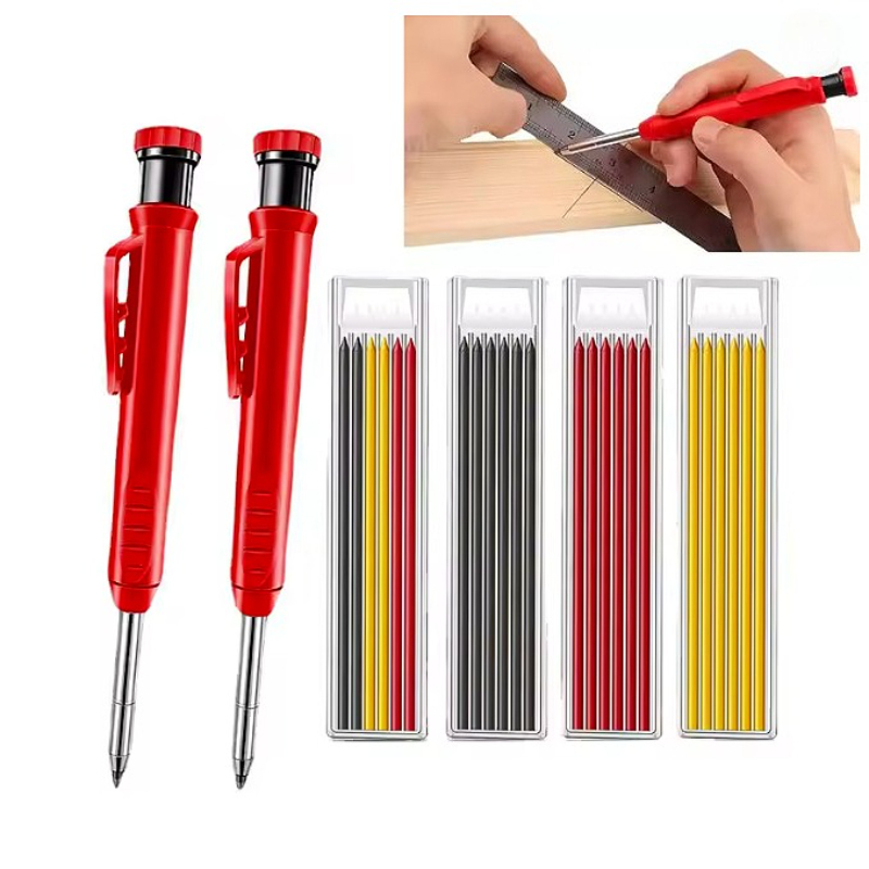 固体大工鉛筆セット木工ツール機械式 3 色リフィル建設作業大 - Mechanical Pencil Lead のレビューと価格