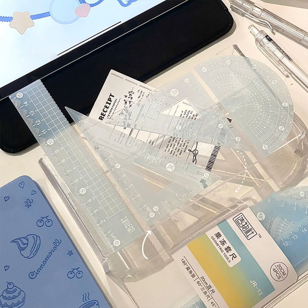 4 ピース/セット多機能 15/20 センチメートルゼリー定 - Ruler Set Transparent のレビューと価格