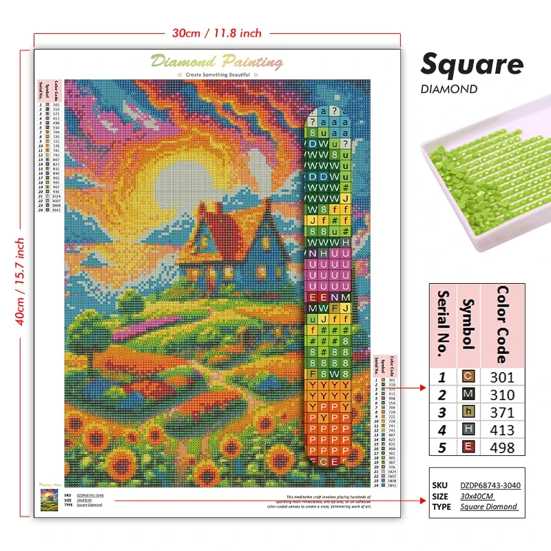 DIY 5Dダイヤモンドペイント、ケーキと文房具が置ける居心 - Ideal Stationery & Office Supply のレビューと価格
