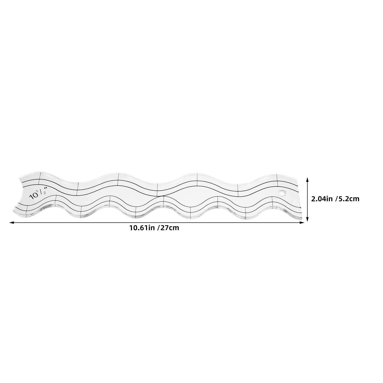 2本セット、波型キルト定規セット。透明アクリル製の湾曲定規で - Ruler Set Transparent のレビューと価格